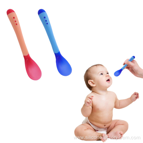 Silicone Baby Portable Silicone Baby Feeding Spoon